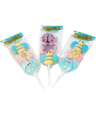 Sunshine Marshmallow Lollipops - Delicious Hand Decorated Strawberry Flavour Mallow Pop Skewers (3 x 30g) - Buy Online on GoSupps.com