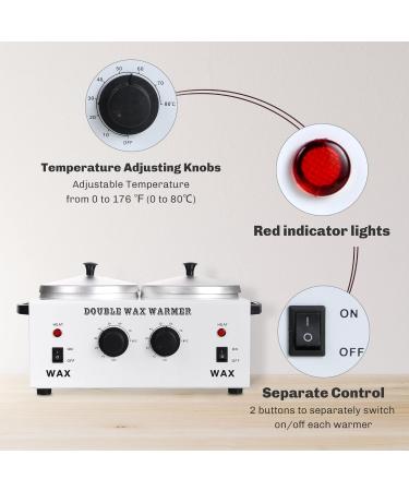 AW Dual Pot Wax Warmer - Professional Electric Heater for Paraffin Wax - Adjustable Temperature - SPA Home Equipment - 2 Count (Pack of 1) - Buy Online on GoSupps.com