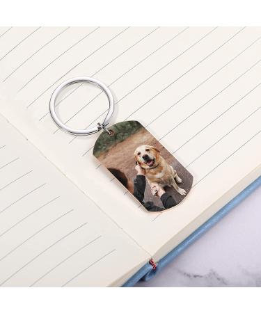 Personalized Dog Memorial Keychain - Custom Pet Picture Keychain for Loss - Sympathy Gift in Rose Gold - Buy Online on GoSupps.com