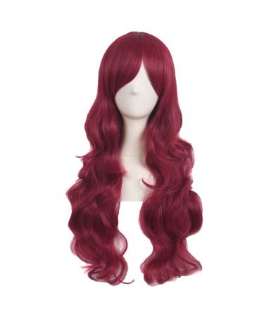 MapofBeauty 28 Inch/70cm Charming Women Side Bangs Long Curly Full Hair Synthetic Wig (Red) - Buy Online on GoSupps.com