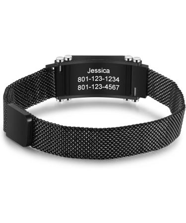Customizable Emergency Medical Alert Bracelets for Men & Women - Durable Titanium Steel Free Engraving & Adjustable Design - Buy Online on GoSupps.com