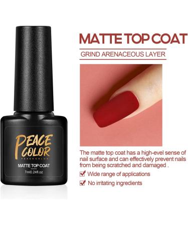 PEACECOLOR 3 x 7ml Matte Gel Top Coat LED Soak Off Gel Nail Polish Matte Finish Long Lasting No Wipe Matte Top Coat A5 - Buy Online on GoSupps.com