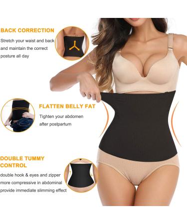Bingrong 2 in 1 Waist Trainer for Women - Postpartum Belly Band & Maternity Recovery Belt | Seamless Girdle for Tummy Control & Body Shaping - Black - Buy Online on GoSupps.com