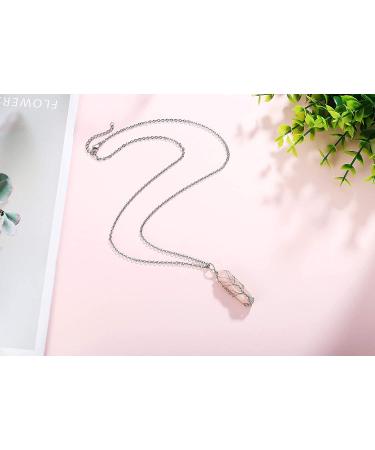 XIANNVXI Tree of Life Rose Quartz Pendant Necklace for Women - Reiki Healing Crystal Stone Jewelry - Buy Online on GoSupps.com