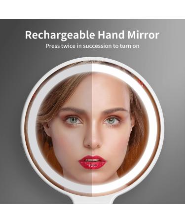 UPFOX Handheld LED Makeup Mirror with USB/Type-C Charging - Travel Friendly and Fingerprints Resistant - Buy Online on GoSupps.com