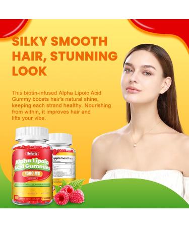 Refortu Alpha Lipoic Acid Gummies with ALA Vitamin B1 B6 B12 Benfotiamine and Biotin High Absorption ALA Supplement for Energy and Health Raspberry Flavor (60 Counts Pack of 1) - Buy Online on GoSupps.com