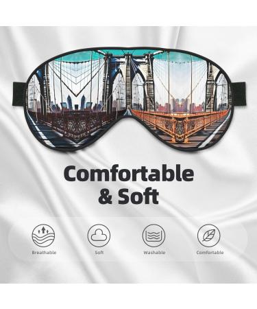 Brooklyn Bridge Print Night Blackout Eyeshade - Relaxing Nap & Travel Essential with Elastic Strap - Buy Online on GoSupps.com
