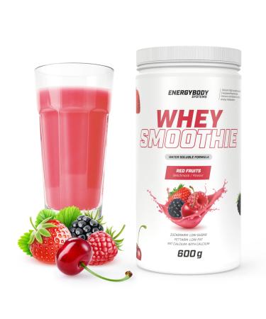 Energybody Whey Smoothie "Red Fruits" 600g/protein shake and protein smoothie/with real fructure/protein powder whey/fat arm/15 portions red fruits 600 g (1 Pack)