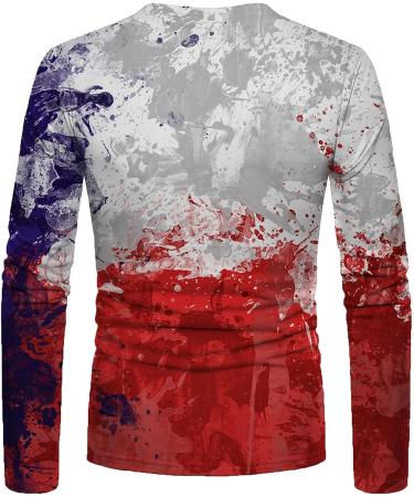 Men's Quick-Dry Long Sleeve Graphic Workout Shirt - Red, Size XL - Buy Online on GoSupps.com