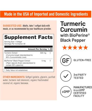 NatureWise (Pack of 2) Turmeric Curcumin 500mg + Bioperine Black Pepper - 30 Softgels 30-Day Supply + 1 Liver Balance - Milk Thistle Dandelion Turmeric - 60 Capsules 30-Day Supply  - Buy Online on GoSupps.com