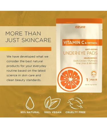 AZURE Vitamin C Under Eye Pads - Anti-Aging Lifting & Moisturizing Mask Patches - Reduces Fine Lines, Dark Circles & Puffiness - 5 Pairs - Buy Online on GoSupps.com