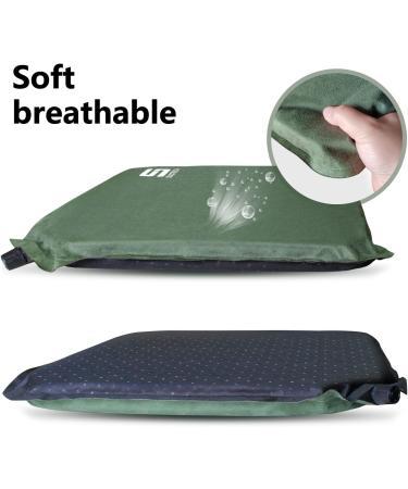 SJC Suede Inflatable Seat Cushion - Portable & Comfortable Stadium Cushion in Army Green - Buy Online on GoSupps.com