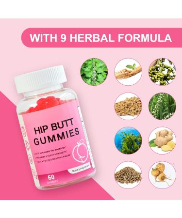 Laicuherb Hip Butt Enhancing Gummies for Women Support Butt Curves Pack of 2 Berry Flavored Big Booty Enhancer Gummies for Booty Growth Workout Enhancement and Women's Fitness Supplement - Buy Online on GoSupps.com