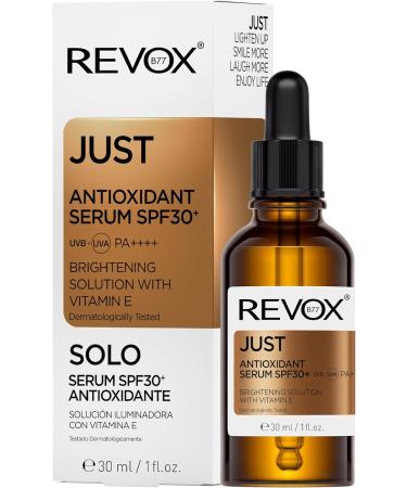 REVOX B77 Just Antioxidant Serum SPF 30+ 30 ml Brightening Facial Serum Vitamin E Protects Against Harmful Factors Nourishes the Skin Antioxidant Fights Wrinkles - Buy Online on GoSupps.com