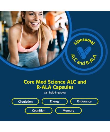 Core Med Science Liposomal ALC & R-ALA Capsules - 900mg Acetyl-L-Carnitine & 75mg R-Alpha Lipoic Acid - Boost Energy Focus & Cognitive Function - 90 Count - Buy Online on GoSupps.com