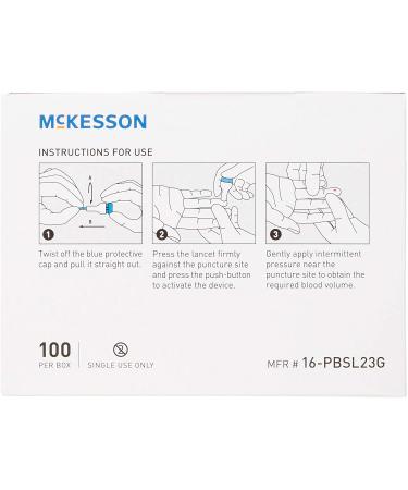 McKesson Safety Lancets Sterile Push-Button 23G Needle 1.8mm - 100 Count - Buy Online on GoSupps.com