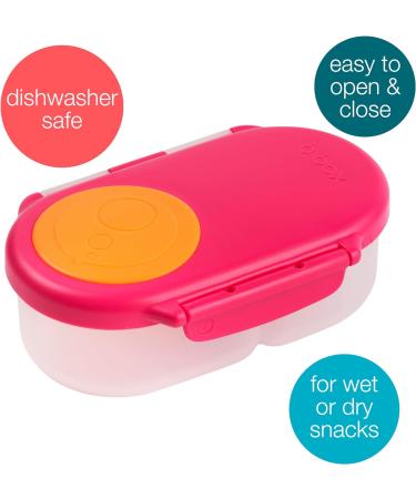 b.box Strawberry Shake Reusable Food Storage Container with 2 Sealed Compartments and Clip - Perfect Snack Box for Kids - Buy Online on GoSupps.com