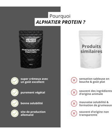 Alphatier Vegan Protein Powder - Chocolate Brownie - Protein Powder with 72% Protein - Soy Protein Isolate - 1kg - Buy Online on GoSupps.com