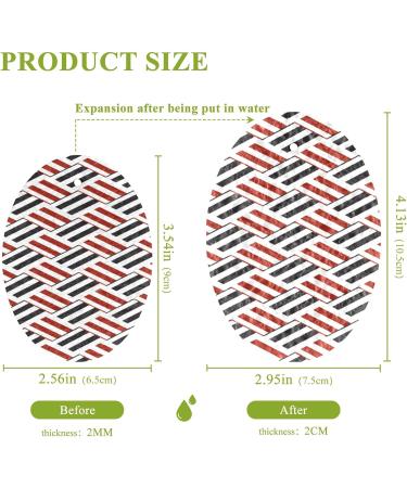 3-Pack Cleaning Kitchen Sponges Oval Colorblock Stripe Black & Red Kitchen Cellulose Dishwashing Wood Pulp Cotton one sizex3 Colorblock Stripe Black & Red - Buy Online on GoSupps.com