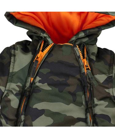 Baby Boys Winter Hooded Romper Snowsuit with Gloves & Booties | Cotton Jumpsuit Outfit 6-9 Months - Buy Online on GoSupps.com