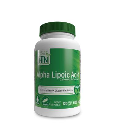 Health Thru Nutrition Alpha Lipoic Acid 600mg 120 Servings | Certified Vegan | Universal Antioxidant | Non-GMO 3rd Party Tested Hypoallergenic Gluten Free Soy Free ALA Capsules 120 Count (Pack of 1)