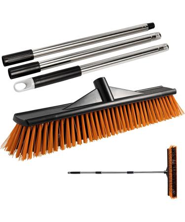 Stiff Bristle Shower Scrubber | Indoor Outdoor Bristle Broom Outdoor Sweeping Brush for Portable Outdoor Sweeping Floor Scrub Brush Grout Brush for Garages Decks Skoulazeo 50cm - Buy Online on GoSupps.com