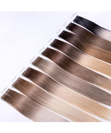 Chaarmant Real Hair Ombre Tape-In Extensions | 50cm Light Brown/Platinum Blonde | Hair Thickening Solutions - Buy Online on GoSupps.com