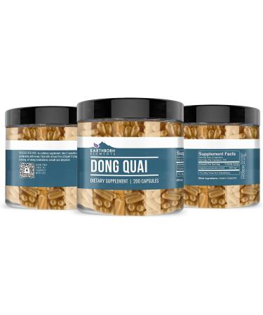 Earthborn Elements Dong Quai 200 Capsules - Pure & Undiluted - No Additives - 200 Count - Buy Online on GoSupps.com