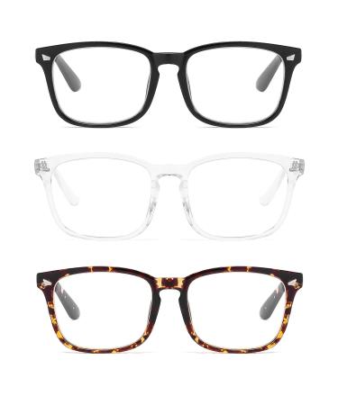 Suertree blue light filter reading glasses Blue lights block computer glasses for women and men reading aid visual aid optics anterior tired hinge hinge reading glasses 3 pcs.2.00x BM57123