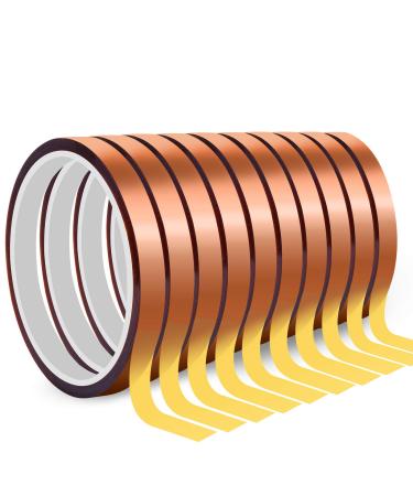 10 Rolls Heat Resistant Tapes for Sublimation, 10mm X 33m 108ft Heat Press Tape for High Temperature Heat Transfer for Sublimation on Coffee Mugs, Adhesive Vinyl No Residue, Electronics, Soldering 10 Rolls 10mm X 33m 108ft