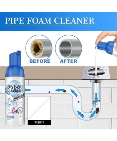Drain Foam Cleaner Pipe Dredge Deodorant Foam Cleaner Powerful Sink and Drain Cleaner Drain Cleaner Hair Clog Remover for Kitchen Drain Sinks Tubs (2Pcs) - Buy Online on GoSupps.com