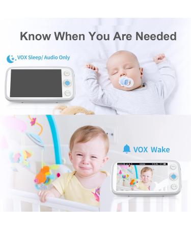 KAWA 2K Baby Monitor 5" IPS Screen Video Baby Monitor with Camera and Night Vision TF Card Storage(Not Included) 4000mAh 4X Zoom 2-Way Talk 180 Flip Lullabies Temp Sensor 1000ft Range (S7) Brown - Buy Online on GoSupps.com