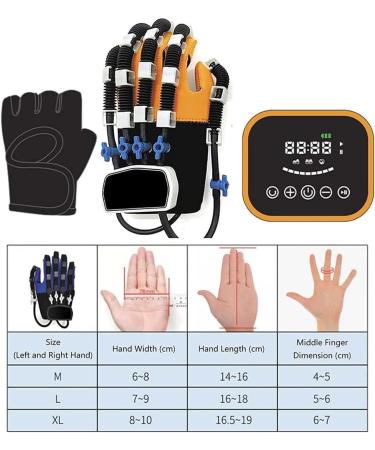 Rehabilitation Gloves Finger Orthoses Long-Term Relief Finger Cramps with LCD Touch Screen/Timing/Training Intensity Left-L Left Large - Buy Online on GoSupps.com