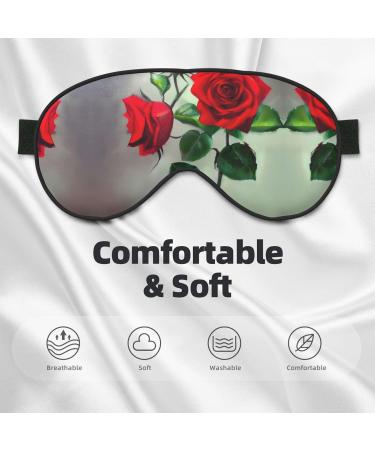 Red Rose Picture Print Unisex Eye Mask | Soft Comfortable Light-Blocking Sleeping Mask for Travel & Home - Buy Online on GoSupps.com