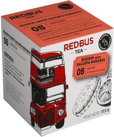  REDBUS Redbus | Rooibos & Orange Biscuits | Rooibos Infusion with Orange Almond & Pistachio Individually Wrapped Filters - 15 Pyramids (37.50 g) | Caffeine-Free Rooibos - Buy Online on GoSupps.com