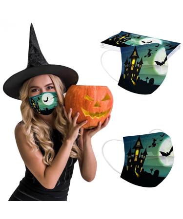 3 Ply Disposable_Face_Mask with Halloween Cute Pattern Design Comfortable Covers Suitable For Adults Outdoor Use Protection