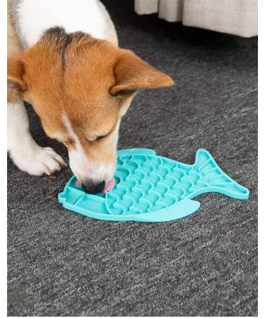 Fish-Shaped Cat Slow Feeder Bowl & Puzzle Mat - Anxiety Relief and Slow Eating for Small Dogs & Cats - Cat Treat Toy - 2 Pack - Buy Online on GoSupps.com