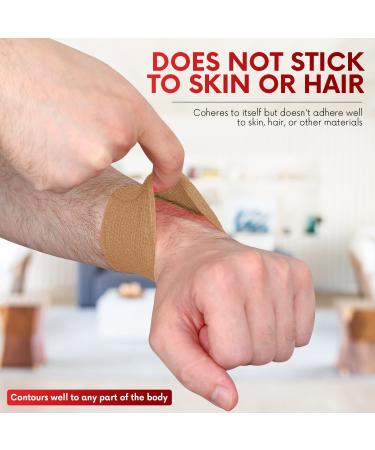 HEALQU Self Adhesive Bandage Wrap - 2 x 5yd - 24 Rolls - Flexible Cohesive Tape for Sports & Medical Use - Buy Online on GoSupps.com