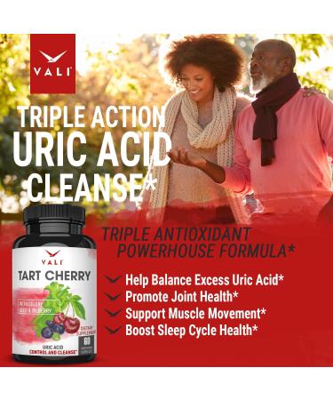 VALI Tart Cherry Uric Acid Cleanse - Joint & Muscle Support Supplement with Organic Celery, Bilberry Extract - 60 Veggie Capsules - Buy Online on GoSupps.com