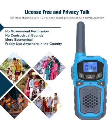 Long Range Rechargeable Walkie Talkies for Adults Kids | 2 Way Radios with NOAA Weather Alert | 22 Channels VOX | Easy to Use for Camping Hiking Travel | Blue, Green, Red, Orange - 4 Pack - Buy Online on GoSupps.com