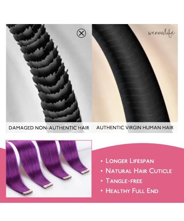 Buy If-Salt Purple Tape Extensions - 10pcs Real Hair 25g 45cm | Invisible Smooth Extensions for Girls - Buy Online on GoSupps.com