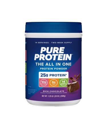 All-in-One Powder Rich Chocolate - Whey & Collagen High Fiber Vitamins No Added Sugar Non-GMO Gluten-Free 1.25lb