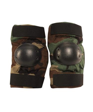 GI US Army Elbow Pads, Military Outdoor Gear, 1000 Nylon, Made in USA, Woodland Camo, Small