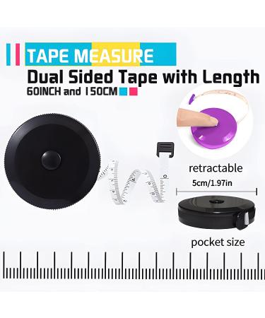 60-inch Retractable Measuring Tape for Body Sewing Craft Cloth Fabric - Small Pocket Size - Blue/Purple/Pink - Buy Online on GoSupps.com