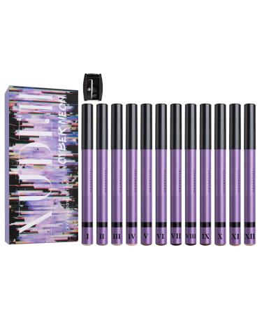 Leryveo Eyeshadow Stick Set, Shimmer Eyeshadow Pencil, Shimmer Cream Highlighter Eyeliner Kit, 12 Colors Colorful Glitter Eyeliner, Eye Shadow Pencil