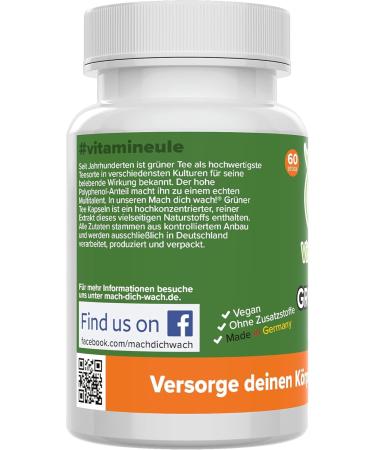 Green Tea Extract Capsules - 100mg Caffeine Vegan High-Dose Made in Germany - Laboratory Tested No Additives Small Capsules - Go Awake!  - Buy Online on GoSupps.com