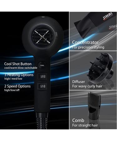 Professional Salon Hair Dryer | Ionic Lightweight Quiet Blow Dryer with Diffuser Concentrator & Comb for Curly Hair - International Shipping Available - Buy Online on GoSupps.com
