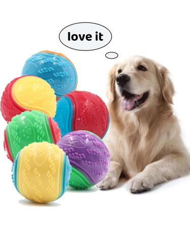 Squeaky Dog Ball Toy Set for Teeth Cleaning and Interactive Pet Training - 6Pcs - Buy Online on GoSupps.com