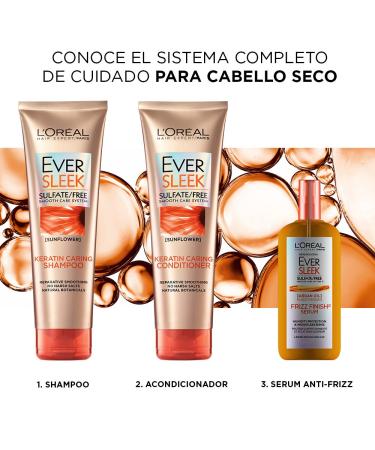 L'Oreal EverSleek Sulfate Free Keratin Conditioner with Sunflower Oil - 8.5 Fl Oz - Buy Online on GoSupps.com