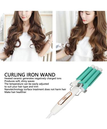 Premium Curling Iron Wand | Adjustable Temperature Ceramic Hair Crimper for Salon Use (100-240V US Plug - Buy Online on GoSupps.com